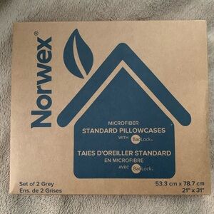 Norwex Gray Microfiber Pillowcases with BagLock